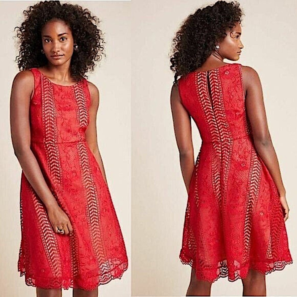Anthropologie Red Dress